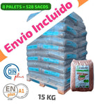 8 Palet de 528 Sacos certificado DIN ENplus A1 15Kg